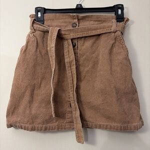 Zaful Brown Corduroy Mini Skirt